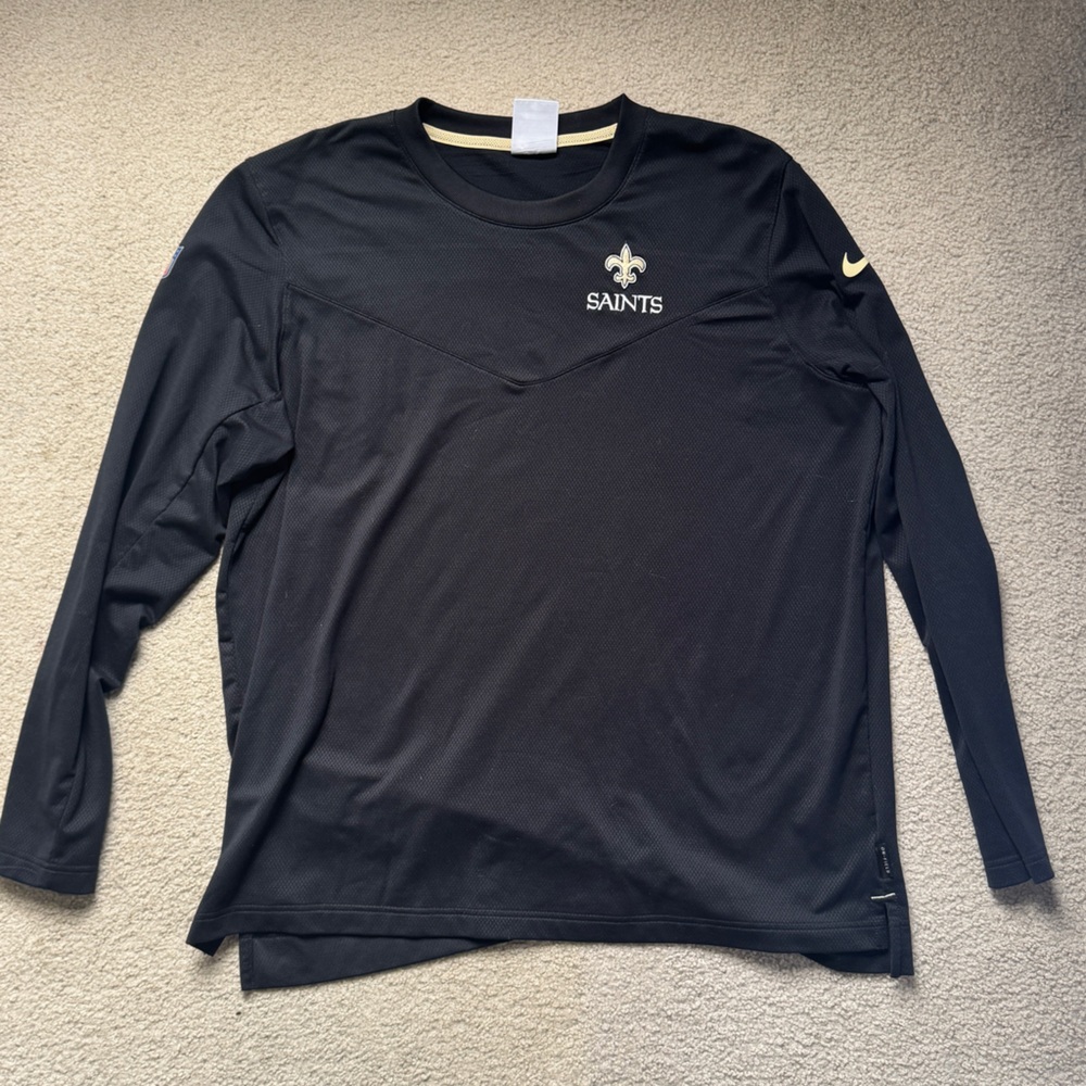 NFL Saints Nike Black Long Sleeve Tee Crew Neck